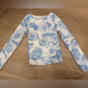 art class Blue and White Long Sleeve Tee
